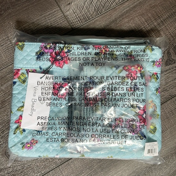 Vera Bradley Iconic RFID Crossbody Ikat Bouquet & Coin Purse Water Bouquet NWT - Picture 2 of 9